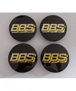 Caps BBS 80mm 3D Noir/Or