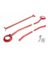 Kit de 3 barres anti rapprochement acier rouge
