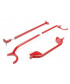Kit de 3 barres anti rapprochement acier rouge